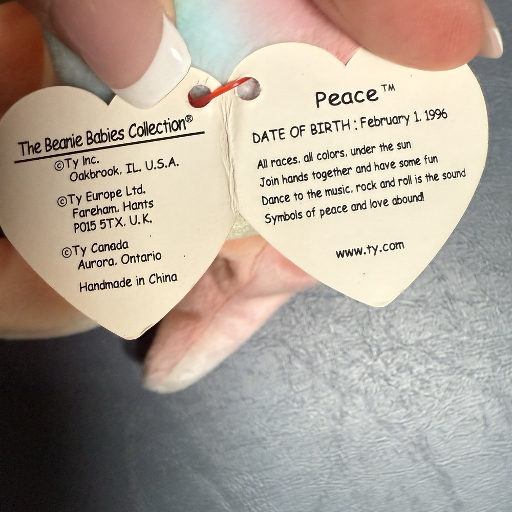 TY Original‎ Beanie Babies Lot Of 4  Peace '96 Flitter '99 One Flitter Is Teenie - Picture 6 of 13